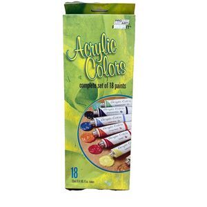 Professional 18 Color Art Acrylic Paint Set, 12ml Tubes, Artist Student Painting